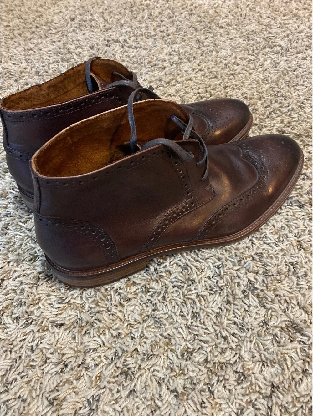 Blake Mckay Leather Wingtip Oxfords Mens Dark Brown